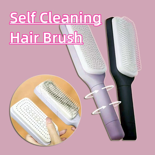4-in-1 Self-Cleaning Hair Brush – One-Click Easy Hair Removal