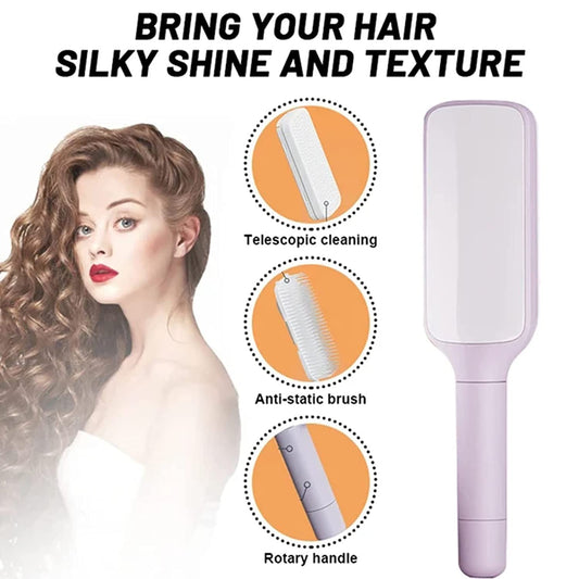 4-in-1 Self-Cleaning Hair Brush – One-Click Easy Hair Removal