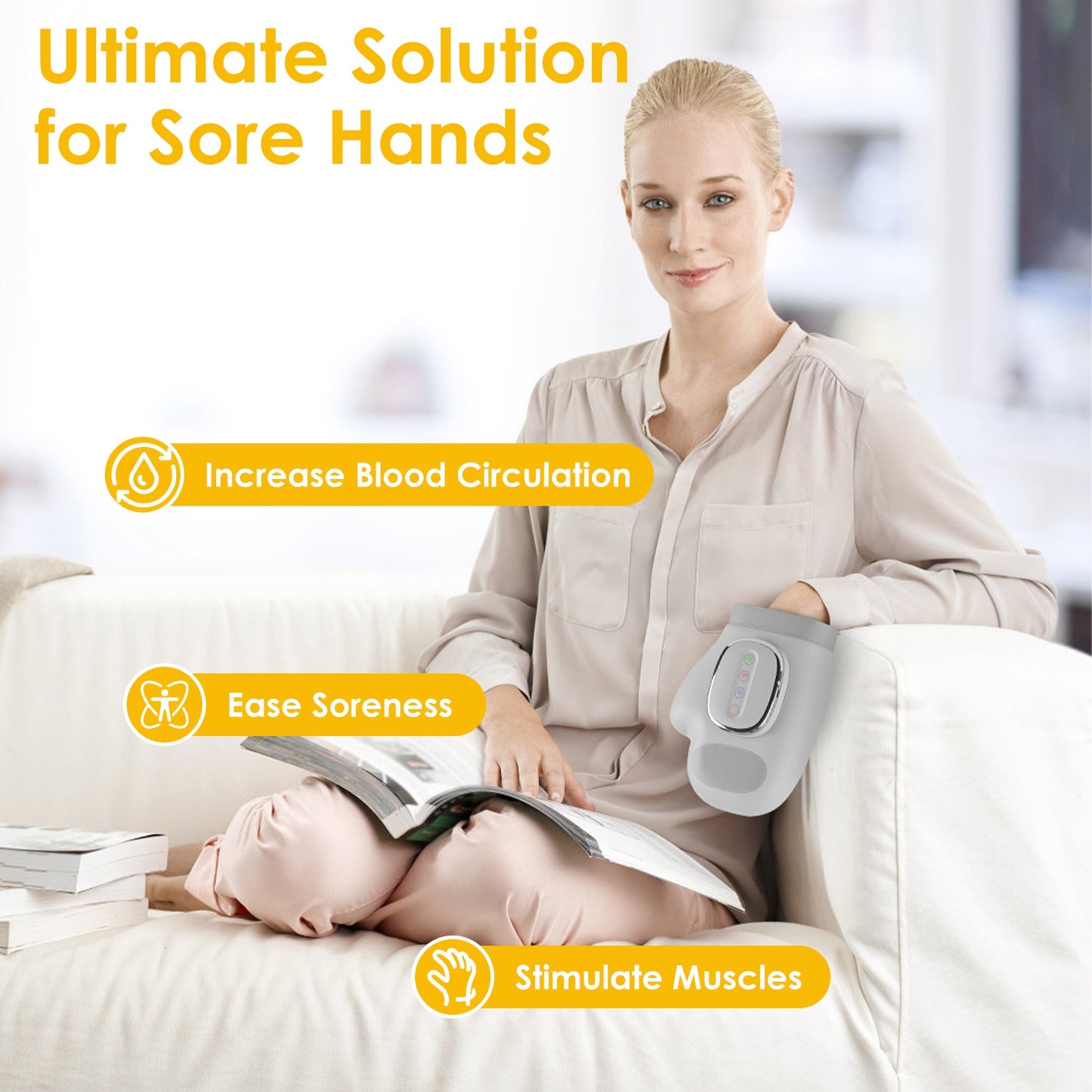 ReliefPro Cordless Hand Massager with Heat
