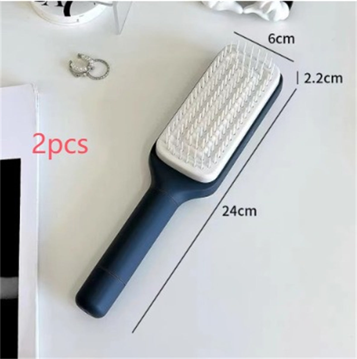 4-in-1 Self-Cleaning Hair Brush – One-Click Easy Hair Removal