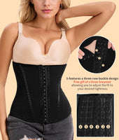 Waist Mesh Trainer Strapless For Women-Faja Colombian Girdle Hourglass -Steel Boned Corset Shapewear Tummy Waist Body Shaper With Extended Button