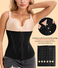 Waist Mesh Trainer Strapless For Women-Faja Colombian Girdle Hourglass -Steel Boned Corset Shapewear Tummy Waist Body Shaper With Extended Button