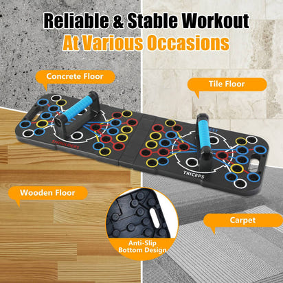 Multifunctional Push Up Board Home Strength Training Equipment With 15 Fitness Accessories Pilates Bar Resistance Band Roller Wheel Full Body Workout Home Gym Equipment