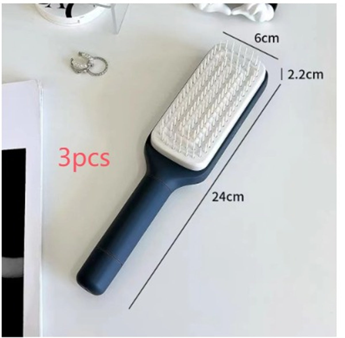 4-in-1 Self-Cleaning Hair Brush – One-Click Easy Hair Removal