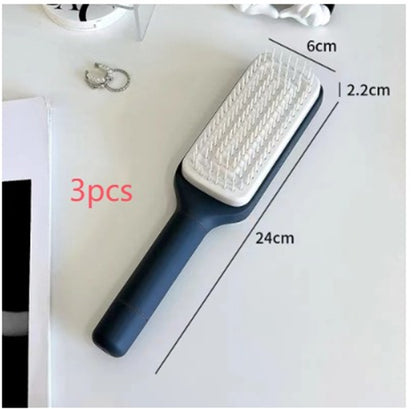 4-in-1 Self-Cleaning Hair Brush – One-Click Easy Hair Removal