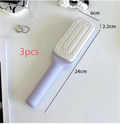 4-in-1 Self-Cleaning Hair Brush – One-Click Easy Hair Removal