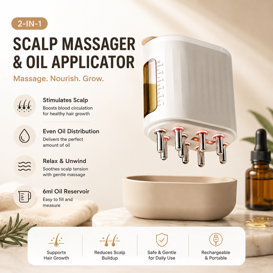 OilFlow™ 2-in-1 Electric Scalp Massager & Hair Oil Applicator