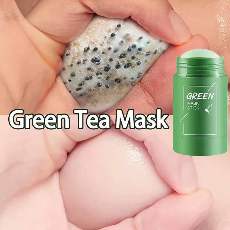 Cleansing Green Tea Mask Clay Stick Oil Control Anti-Acne Whitening Seaweed Mask Skin Care