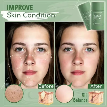 Cleansing Green Tea Mask Clay Stick Oil Control Anti-Acne Whitening Seaweed Mask Skin Care