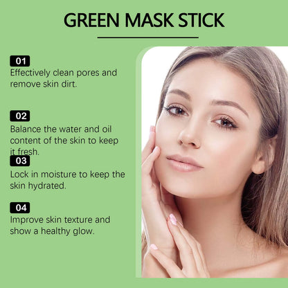 Cleansing Green Tea Mask Clay Stick Oil Control Anti-Acne Whitening Seaweed Mask Skin Care