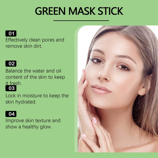 Cleansing Green Tea Mask Clay Stick Oil Control Anti-Acne Whitening Seaweed Mask Skin Care